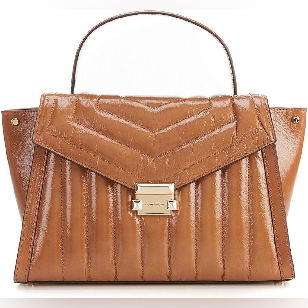 Michael Michael Kors Whitney Large Quilted Top-Handle Satchel Bag, Acorn
